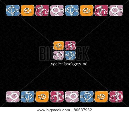 Background Colored Squares With Fish.eps