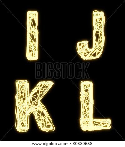 Alphabet Of Glowing Cable
