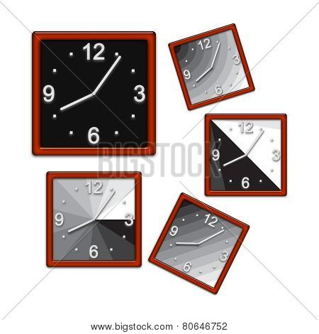 Square Clock. Isolated
