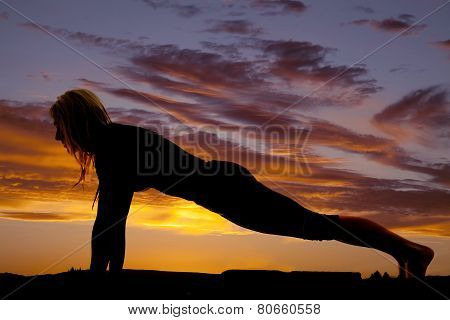 Silhouette Woman From Side Push Up