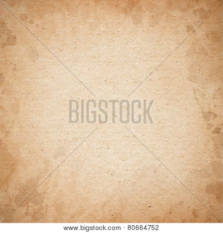 Realistic brown cardboard stained vector texture