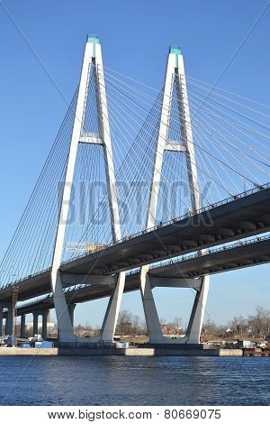 Big Obukhovsky Bridge In St.Petersburg.