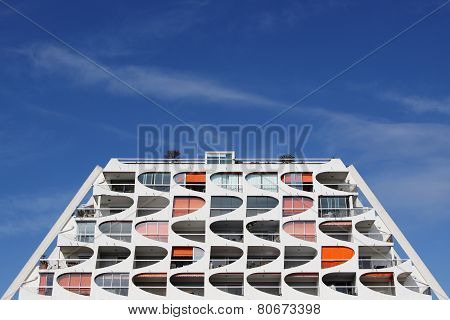 Pyramidal building in La Grande Motte, France