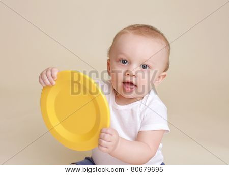 Child With Plate, Baby Eating And Nutrition
