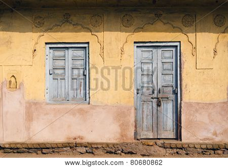 Traditional Door And Window At Chand Baori Stepwell In Jaipur