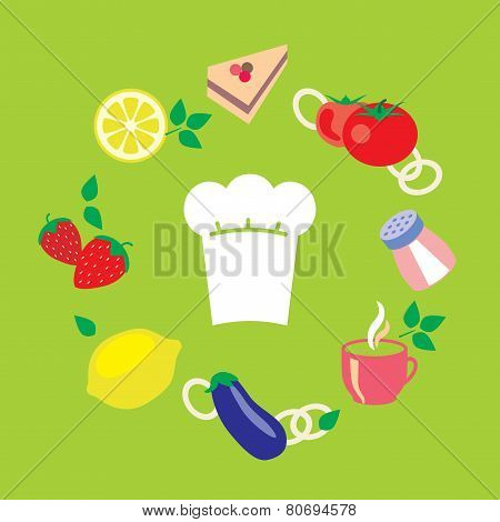 Seamless kitchen vector composition background