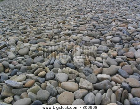 Kieselsteine Strand Seite