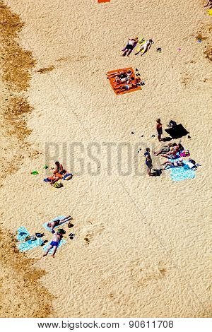 Beach With Tourists In Summer In Arrecife