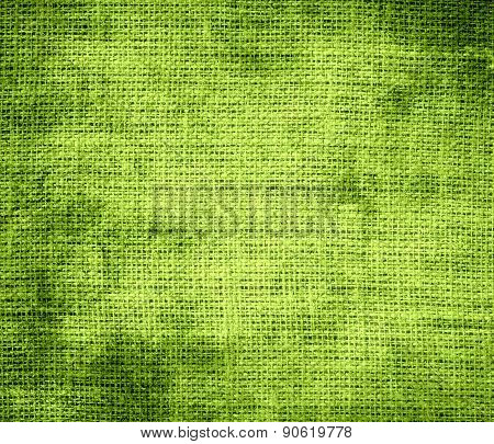 Grunge background of android green burlap texture