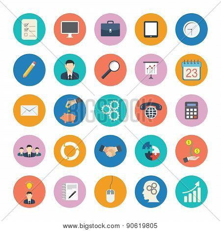 Flat business icons