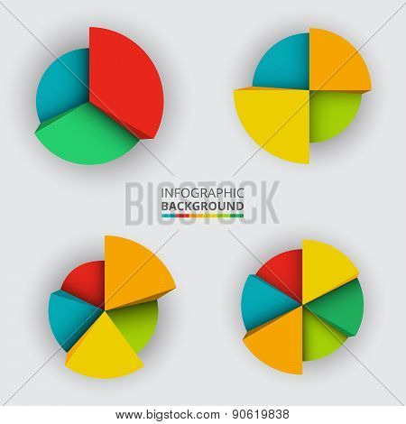 Segmented and multicolored pie charts
