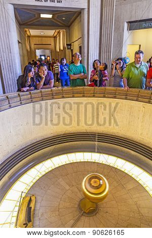 People Visit The Observatory In Griffith Park