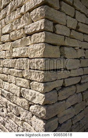 Stone Building At The Corner Of Sun And Shade