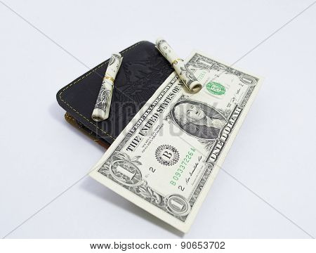 one dollar in wallet