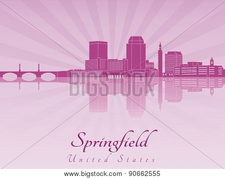 Springfield Ma Skyline In Purple Radiant Orchid
