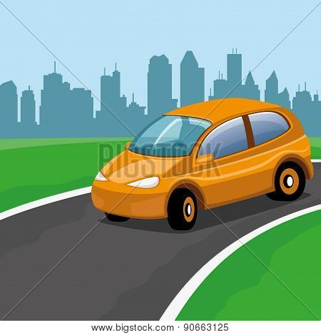 Car on the road.