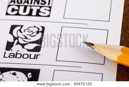 Labour Party On A Uk Ballot Paper