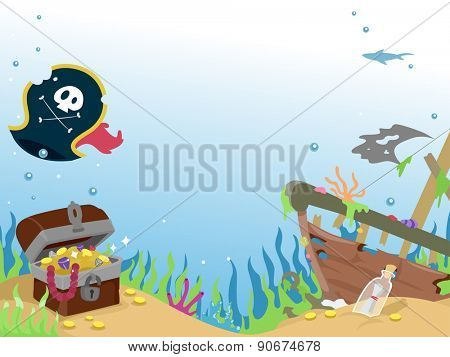 Background Illustration of a Sunken Pirate Ship