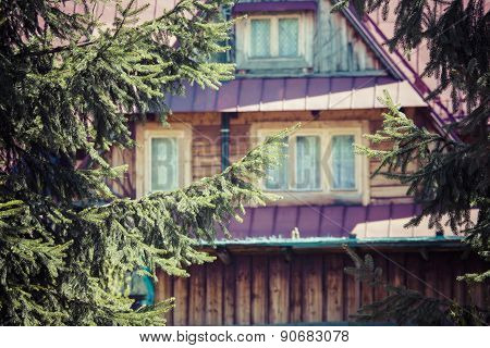 Traditional Polish Wooden Hut From Zakopane, Poland.