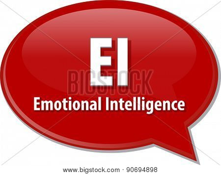 word speech bubble illustration of business acronym term EI emotional intelligence