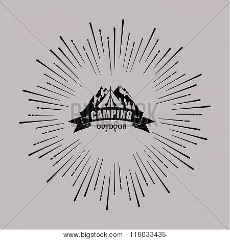 Vector Camping Emblem, Outdoor Symbol