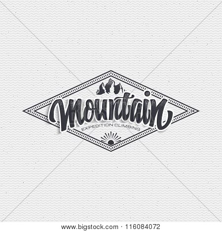 Mountain adventure and expedition insignia badges It can be used as a print on clothing, stamped bus