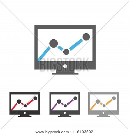 Computer screen with chart icon