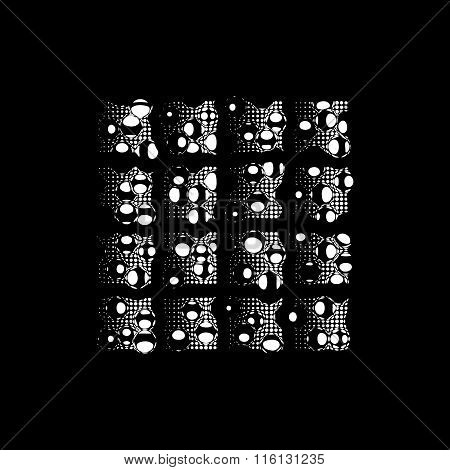Vector Background Of Dots And Circles - Style Glitch