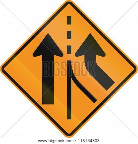 United States Mutcd Road Sign - Intersection With Merge