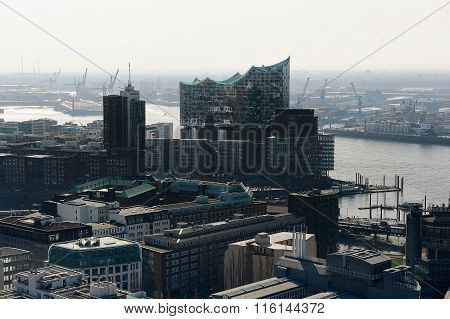 View Of The Hanseatic Trade Center And Concert Hall Elbphilharmo