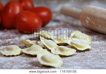 Italian Fresh Ravioli With Ingredients