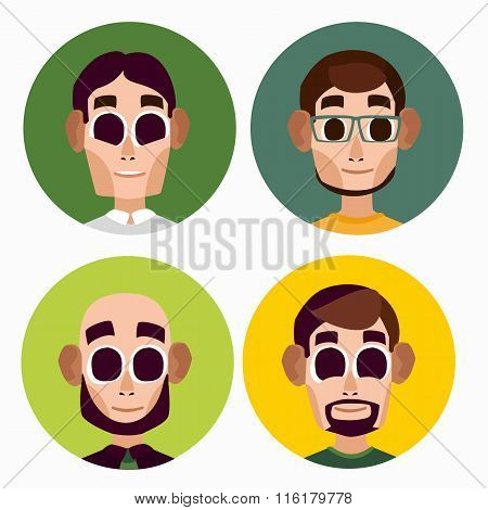 Flat office men characters
