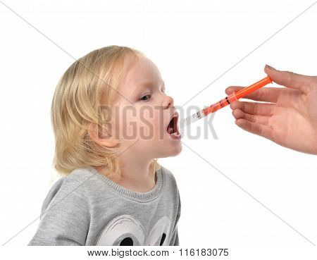 Baby Toddler Child Take An Oral Medical Suspension An Ibuprofen