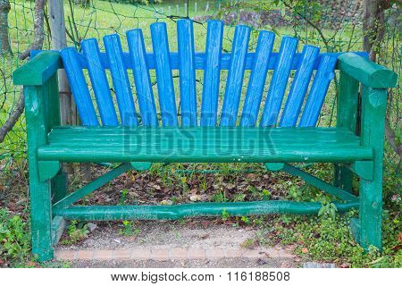 Multicolored Bench In The Park