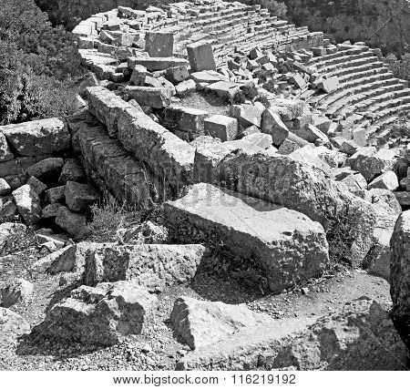 The Old  Temple And Theatre In Termessos Antalya Turkey Asia Sky And Ruins