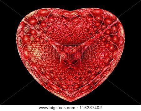 Abstract Digitally Generated Image Textured Heart