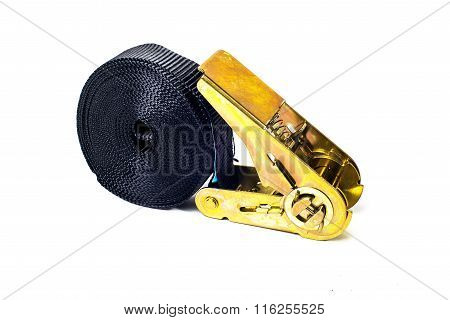 Ellow Ratchet Strap On A White Background