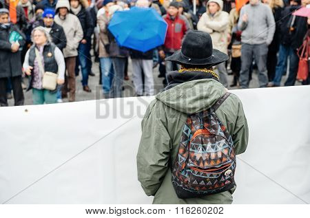 Protesters Gathered At Kleber Square Protesting Government's Plan Of The Extension Of The 'state Of