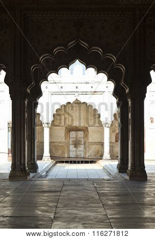 Inlaid Marble, Columns And Arches, Hall Of Private Audience Or Diwan I Khas At The Red Fort In Delhi