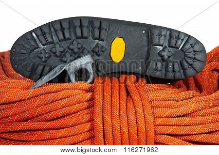Climbing Equipment On White Background
