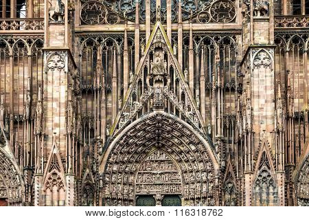 Church Sculptures On Strassbourg Cathedral