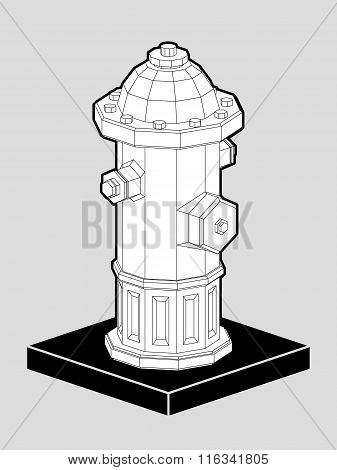 Fire hydrant isometric 3d