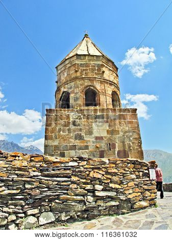 Church Zminda Sameba In Kasbek Area