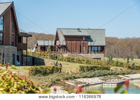 Quba - MARCH 26, 2015: Quba Rixos Hotel on March 26 in Azerbaijan, Quba. Quba Rixos Hotel is luxury hotel in northern Azerbaijan