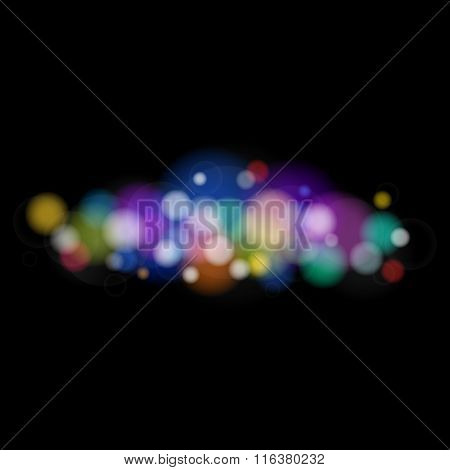 Bright Colored Lights on Black Background