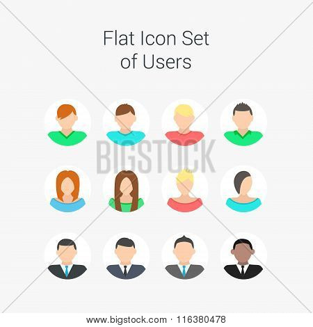 Flat vector characters of men and women for user inerface