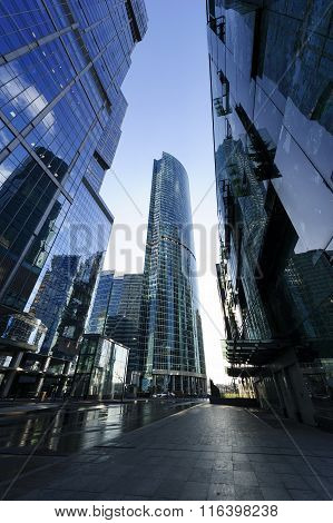 Modern business skyscrapers