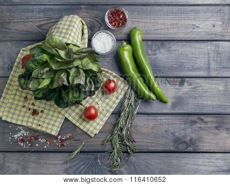 On A Light Wooden Background Ingredients
