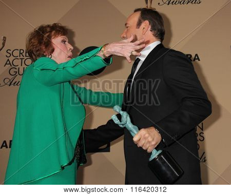 LOS ANGELES - JAN 30:  Carol Burnett, Kevin Spacey at the 22nd Screen Actors Guild Awards at the Shrine Auditorium on January 30, 2016 in Los Angeles, CA