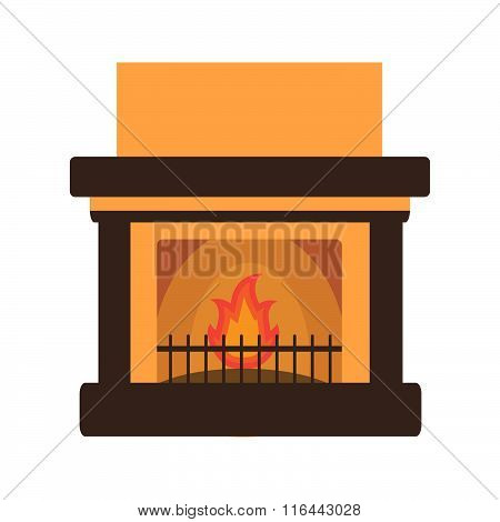 fire with the burning fire flat brown